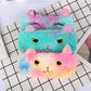 Laser color cat plush pencil case