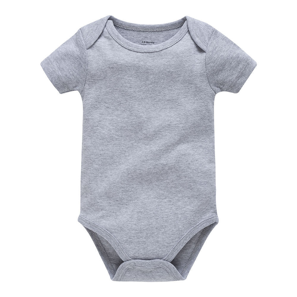 Plain cotton short sleeve newborn romper