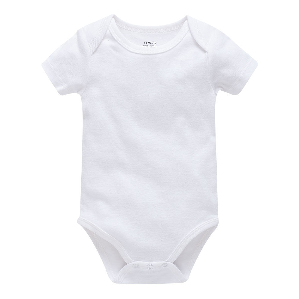 Plain cotton short sleeve newborn romper