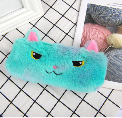 Laser color cat plush pencil case