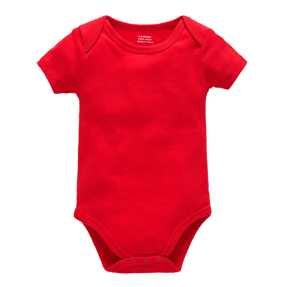 Plain cotton short sleeve newborn romper