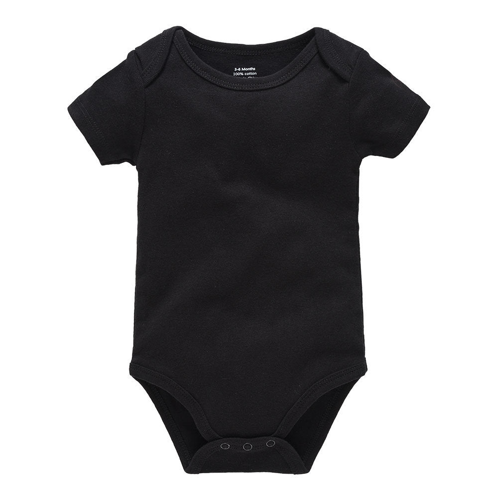 Plain cotton short sleeve newborn romper