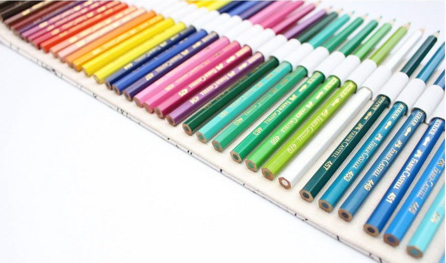 Big Capacity Roll Pouch Pencil Case with colored pencils