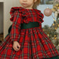 Christmas Red Plaid Dress For Girls, Toddler & Newborn