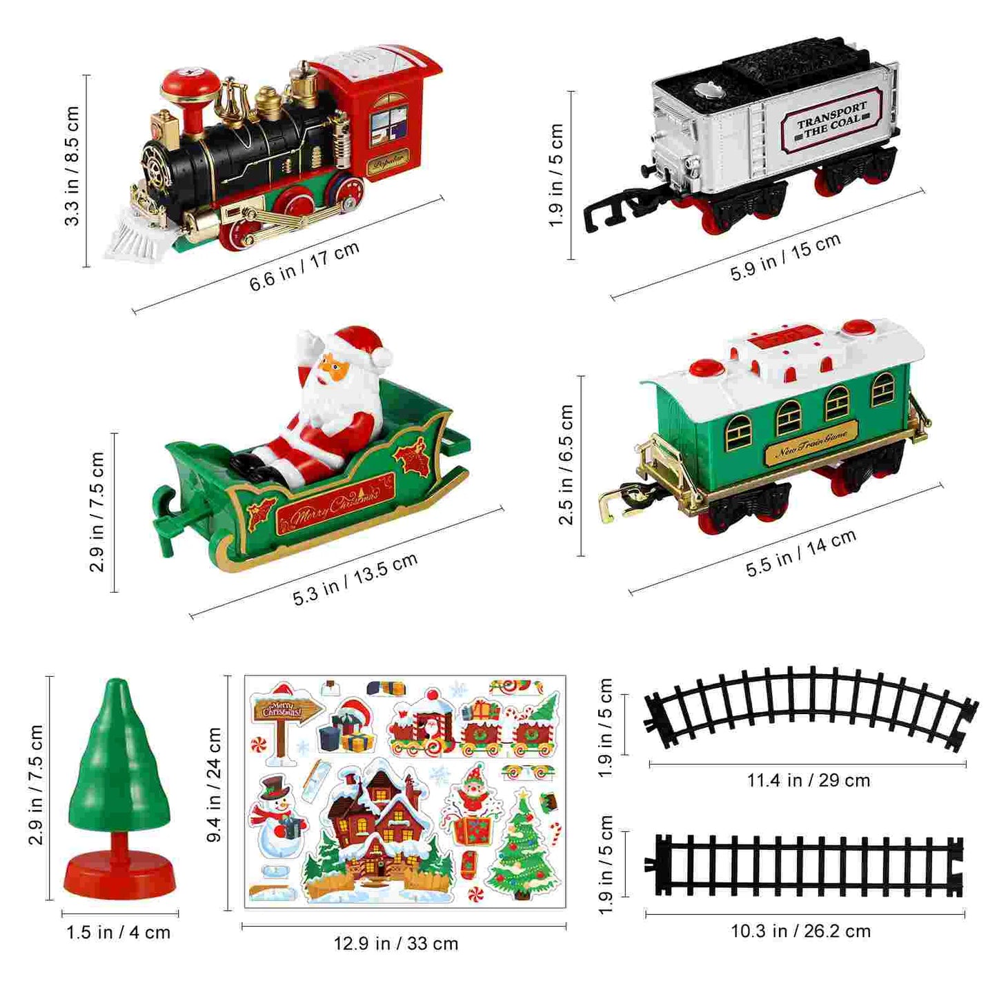 Christmas Decoration Train Set Kids Toy Locomotive - LED Light